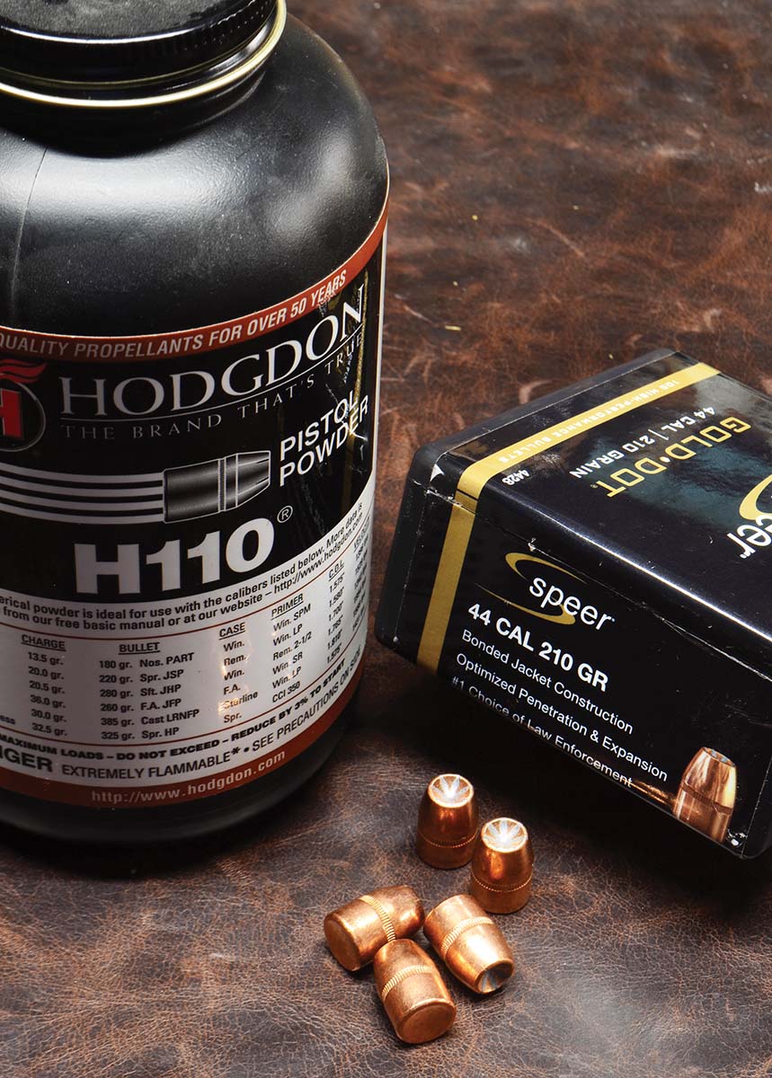 H-110 has been the standard powder for hot 44 Magnum loads for decades, and it is still a great powder. Speer’s 210-grain Gold Dots at close to 2,000 fps would not be my choice for anything but varmints, two-legged or four.